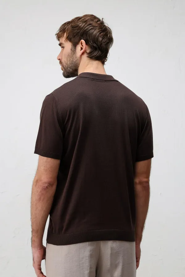 T-shirt en maille pour homme Antioch Coffee Comfort Slim à col polo