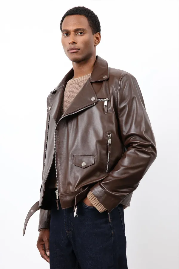 Veste de motard Antioch Coffee 100% cuir