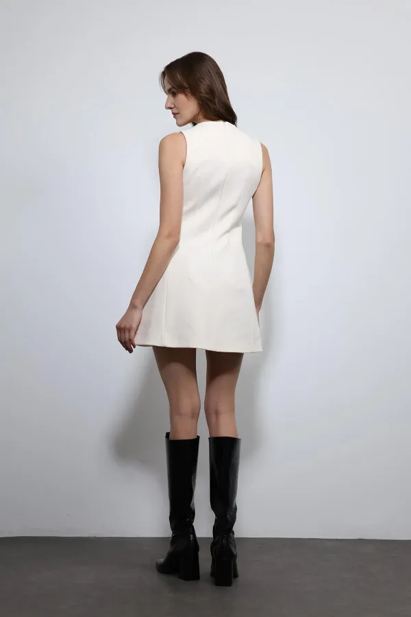 Robe courte Antioch écru pour femme