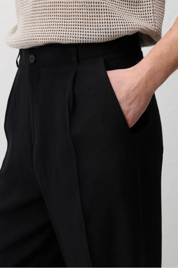 Antioch Siyah Modal Kumaş Erkek Pantolon