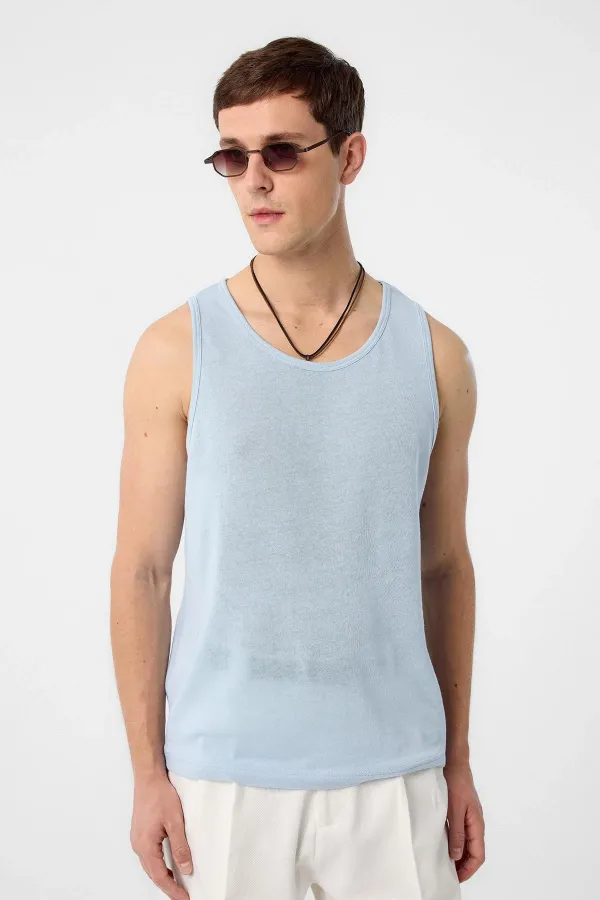 Débardeur basique bleu pour garçon Antioch Bebe