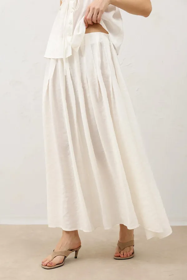 Jupe drapée blanc cassé Antioch pour femme