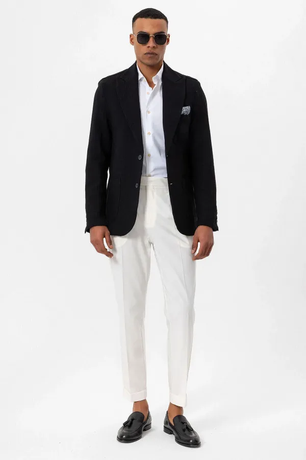 Antioch Black Unlined Men's Blazer Jacket with Patch Pockets