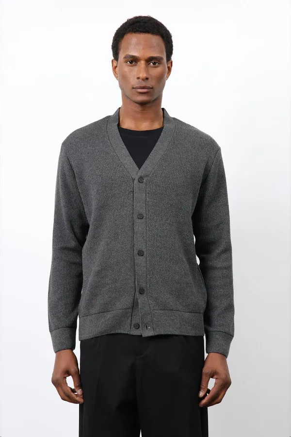 Antioch Anthracite Basic Men's Cardigan