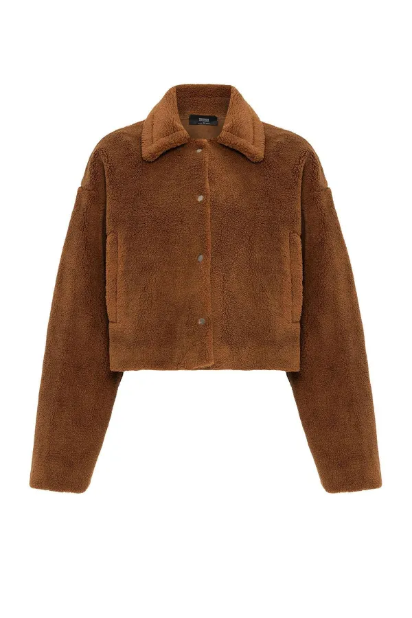 Manteau texturé doux pour femme Antioch Coffee