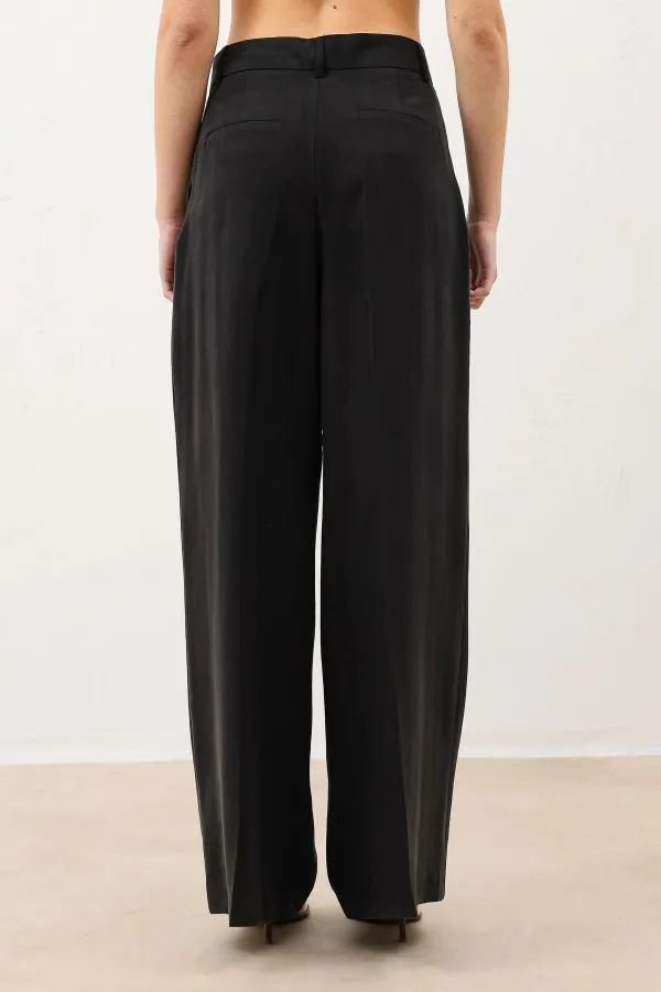 Antioch Black Pleated Palazzo Women's Trousers