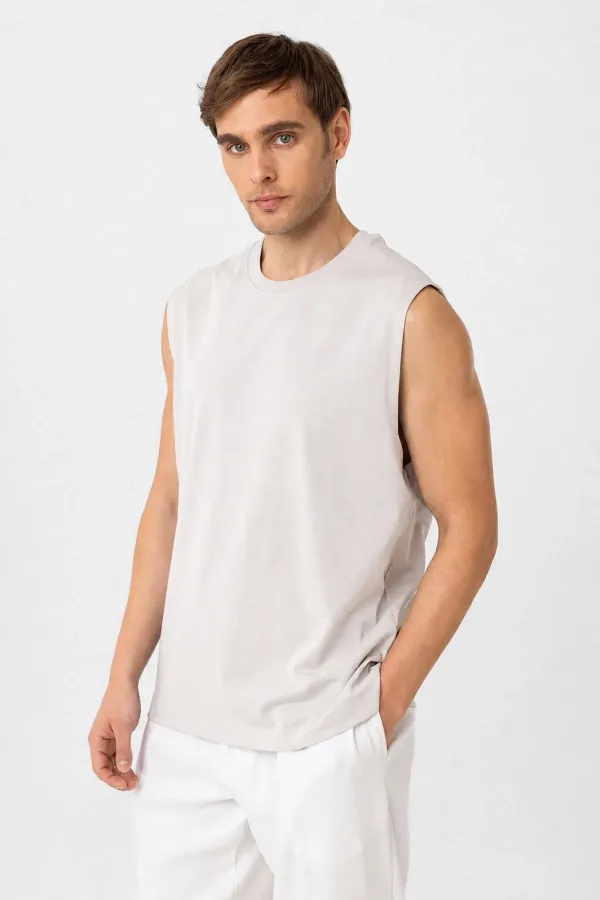 Antioch Taş Relaxed Fit Erkek Kolsuz T-Shirt Antioch Taş Relaxed Fit Erkek Kolsuz T-Shirt