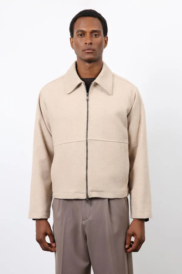 Antioch Bej Regular Fit Dokulu Erkek Mont