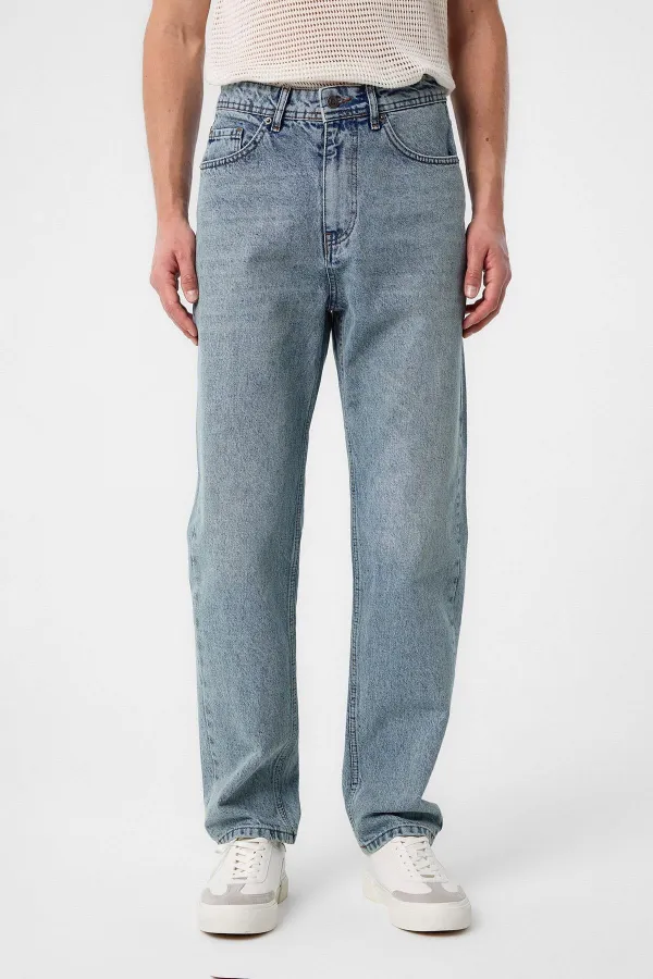 Jean Antioch bleu glacier taille haute coupe classique pour homme