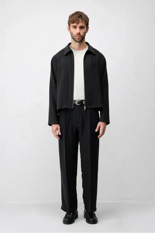 Veste d'été Antioch en mélange de lyocell noir