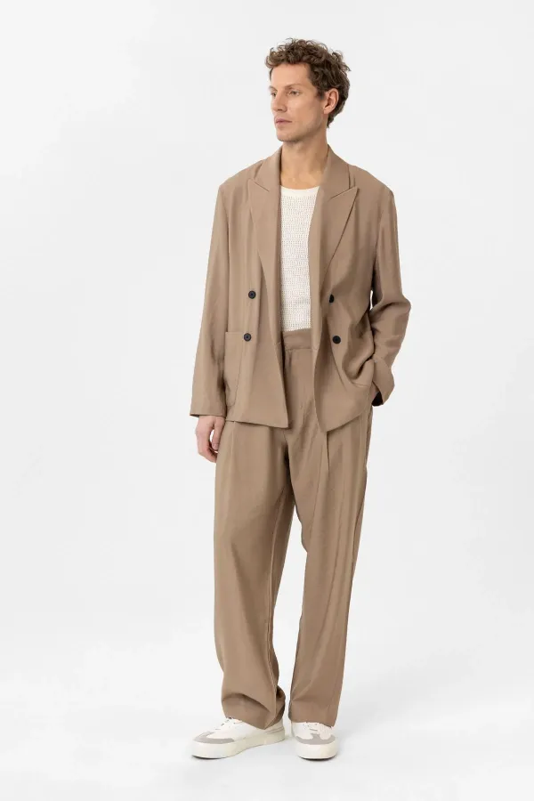 Antioch Vizon Relax Fit Diagonel İnce Erkek Blazer Ceket