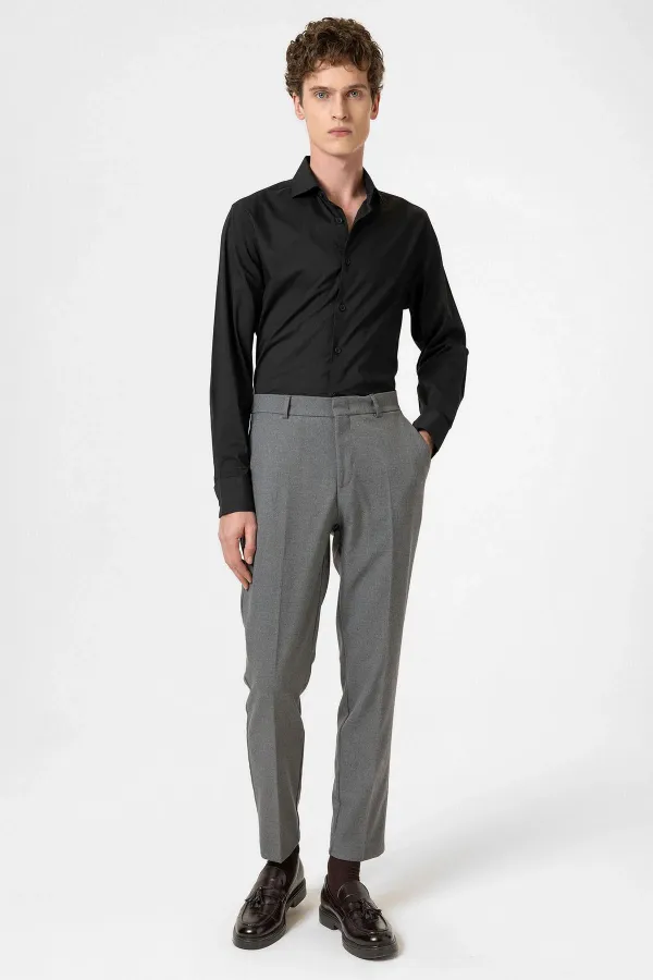 Antioch Gri Yüksek Bel Klasik Erkek Pantolon