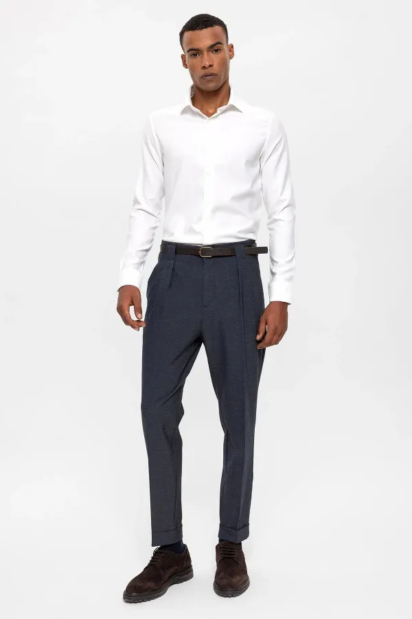 Antioch Indigo Belted Double Hem Trousers