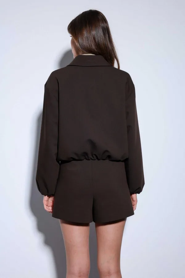 Veste bomber zippée Antioch Coffee pour femme