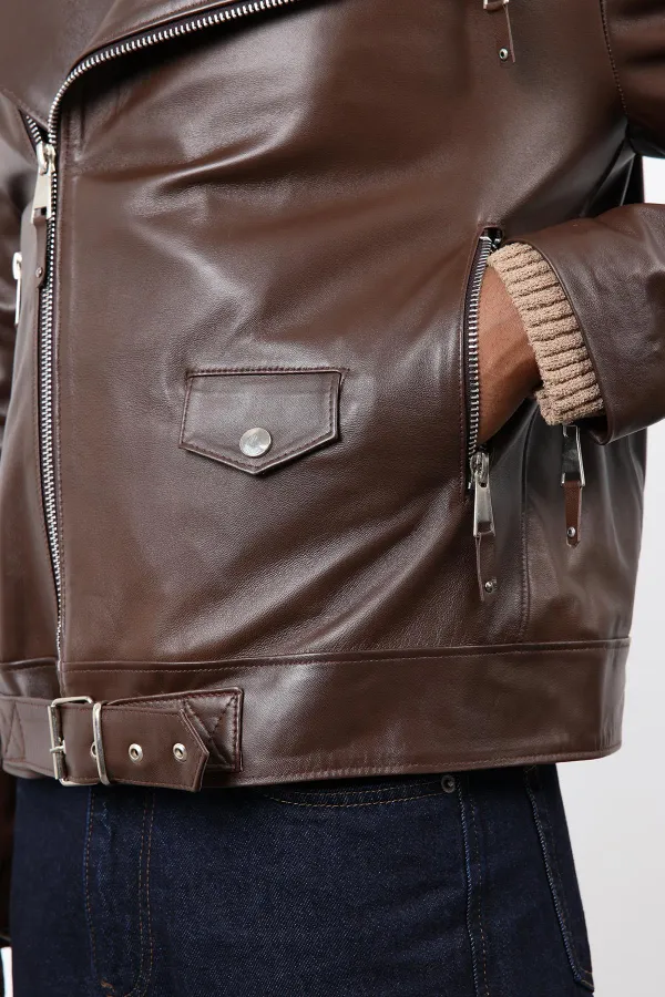 Veste de motard Antioch Coffee 100% cuir