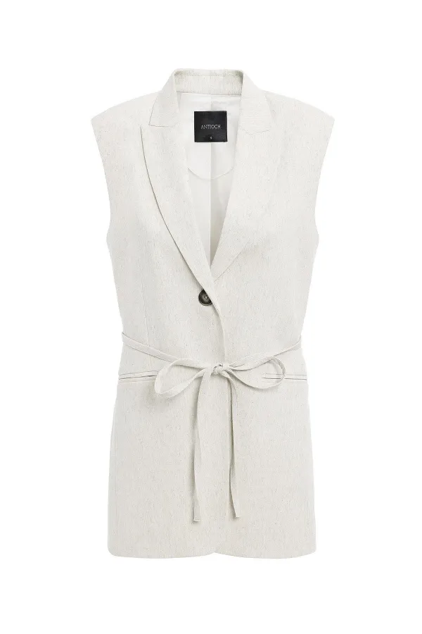 Antioch Ecru Belted Women's Vest