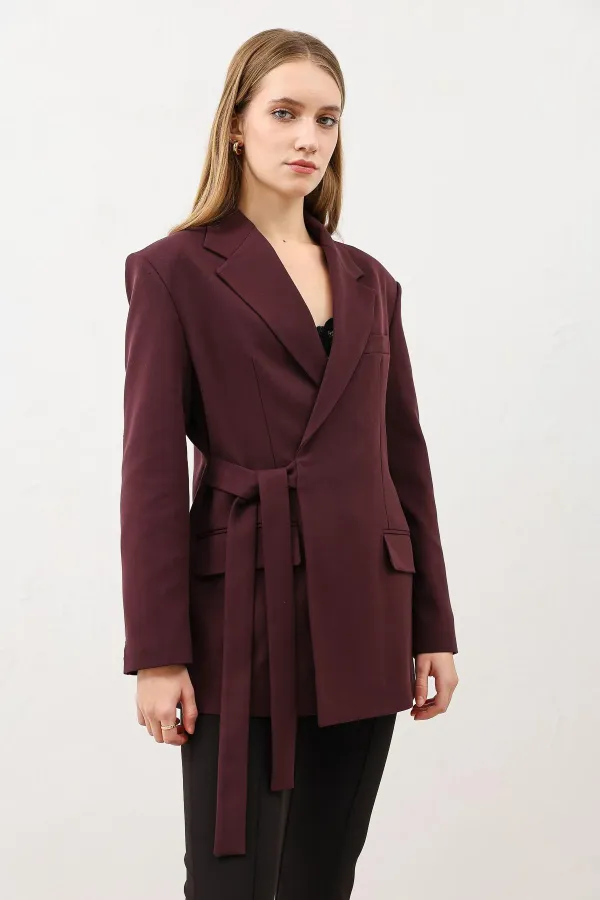 Blazer Antioch bordeaux ceinturé pour femme