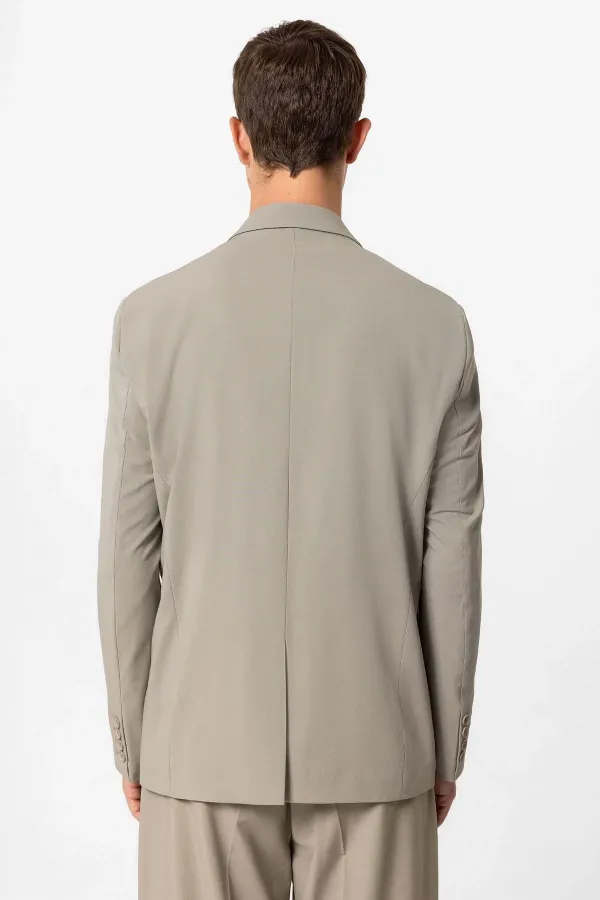 Antioch Light Khaki Single Button Double-Breasted Men's Blazer Jacket