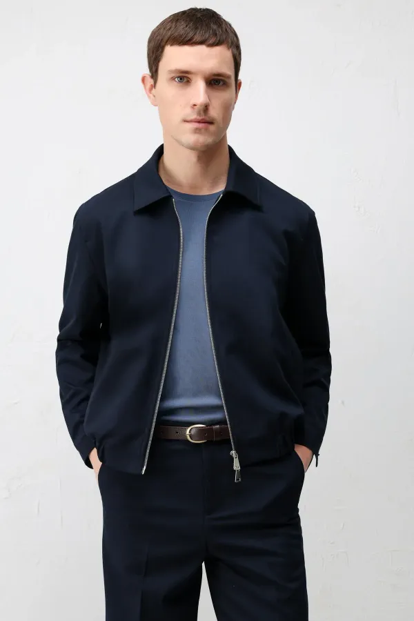 Antioch Lacivert Bel Lastikli Erkek Mont