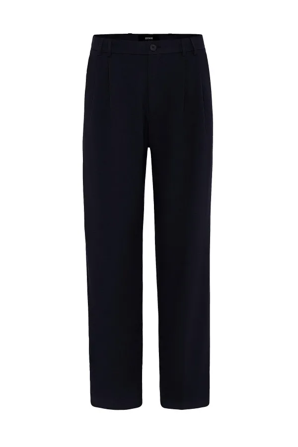 Antioch Koyu Lacivert Çift Pileli Baggy Fit Erkek Pantolon