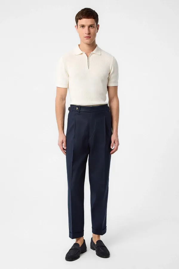 Antioch Lacivert İtalyan Kesim Yüksek Bel Erkek Pantolon