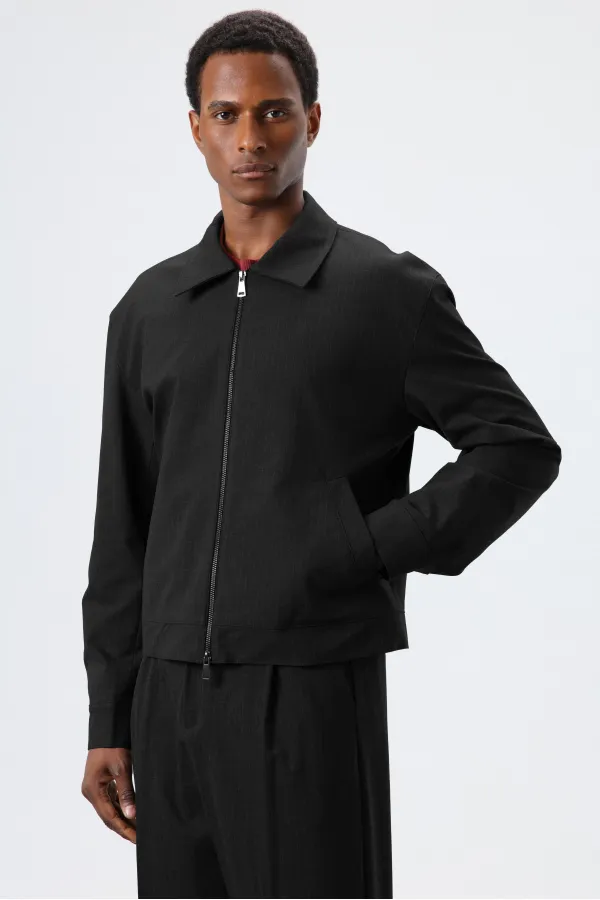 Antioch Siyah Çizgili Mevsimlik Erkek Mont