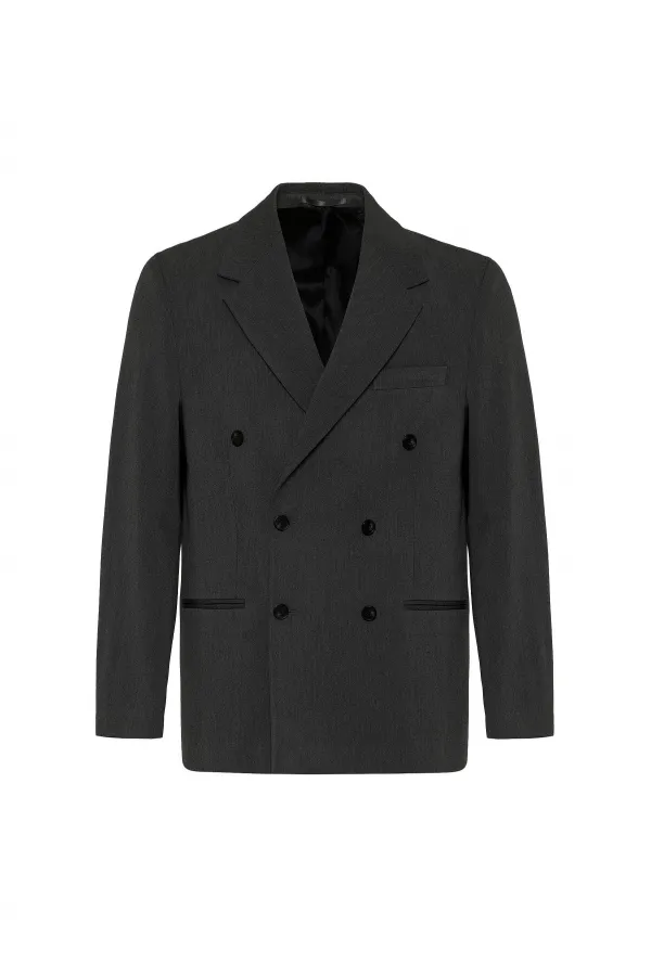 Veste blazer homme Antioch Anthracite coupe décontractée à double boutonnage