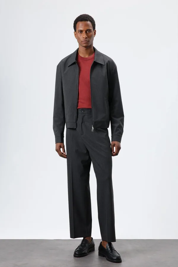 Antioch Füme Çizgili Mevsimlik Erkek Mont