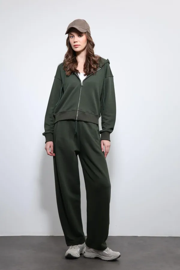 Antioch Koyu Haki Kapüşonlu Eşofman Takım