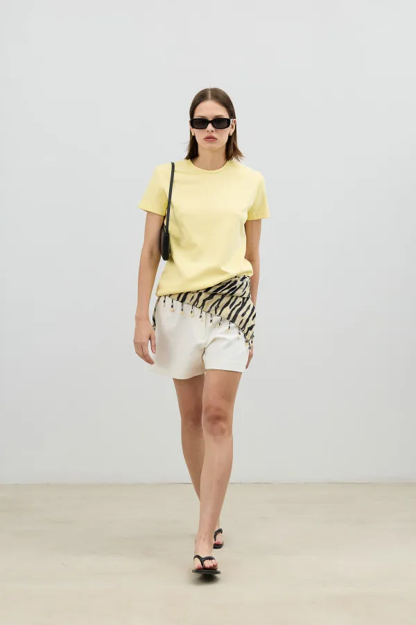 Antioch Sarı Basic Kadın T-Shirt