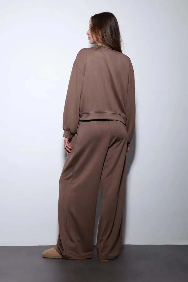 Antioch Bej Geniş Paça Relaxed Kadın Takım