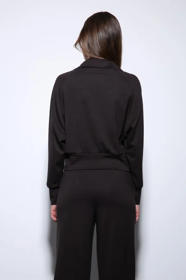 Antioch Koyu Kahve Fermuarlı Kadın Eşofman Takım