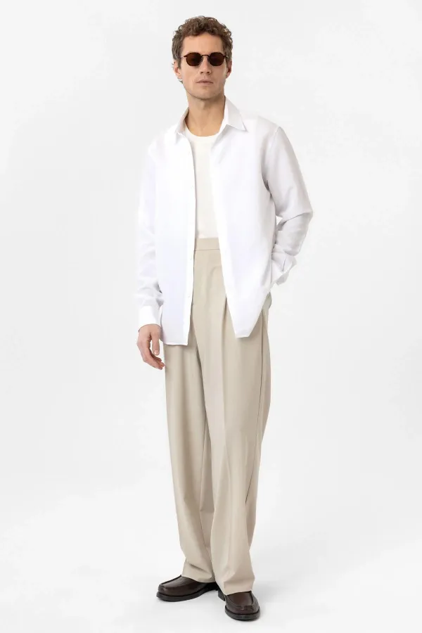 Chemise homme Antioch blanche coupe décontractée en tissu modal