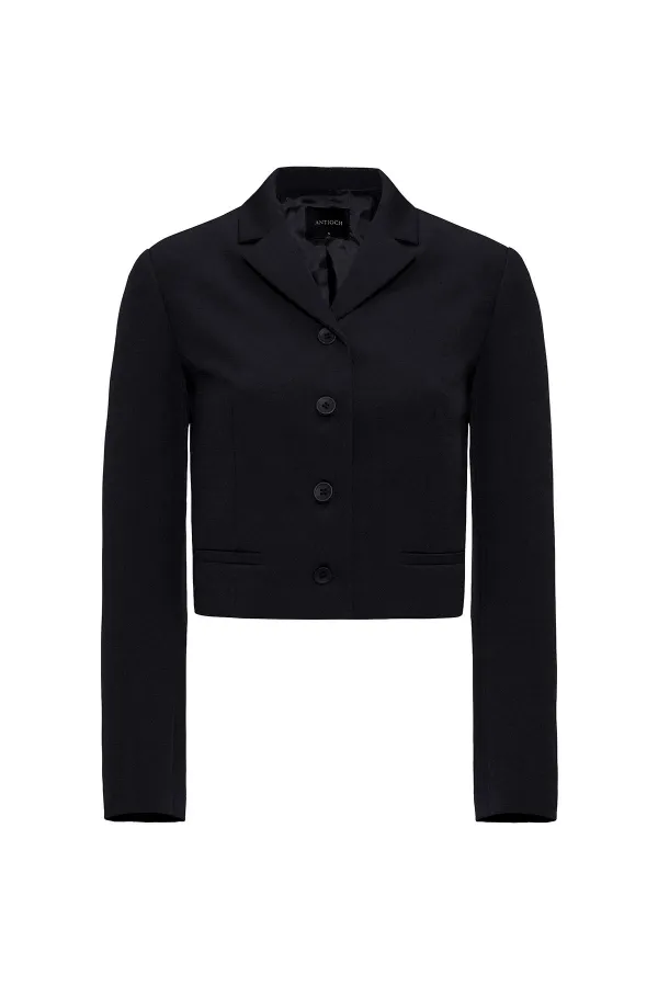 Antioch Black Crop Women's Blazer Jacket