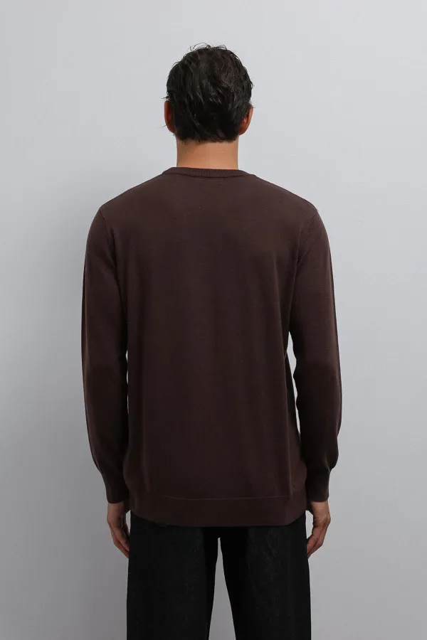 Antioch Kahve Yumuşak Dokulu Basic Erkek Kazak