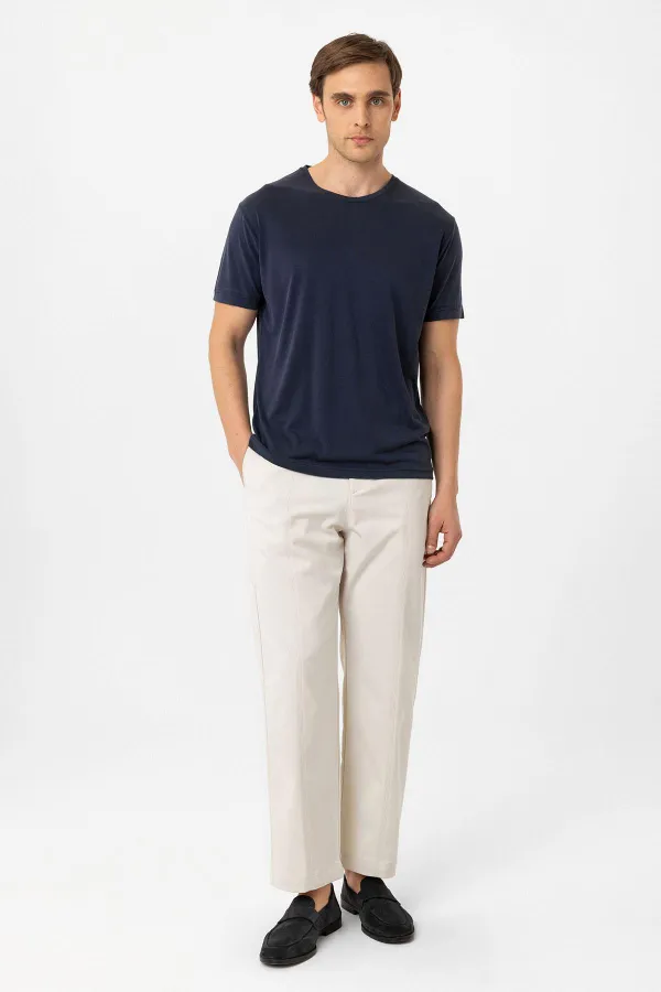 T-shirt homme Antioch Navy coupe classique en tissu technique modal
