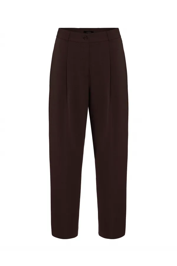 Antioch Coffee Pleated Women's Trousers