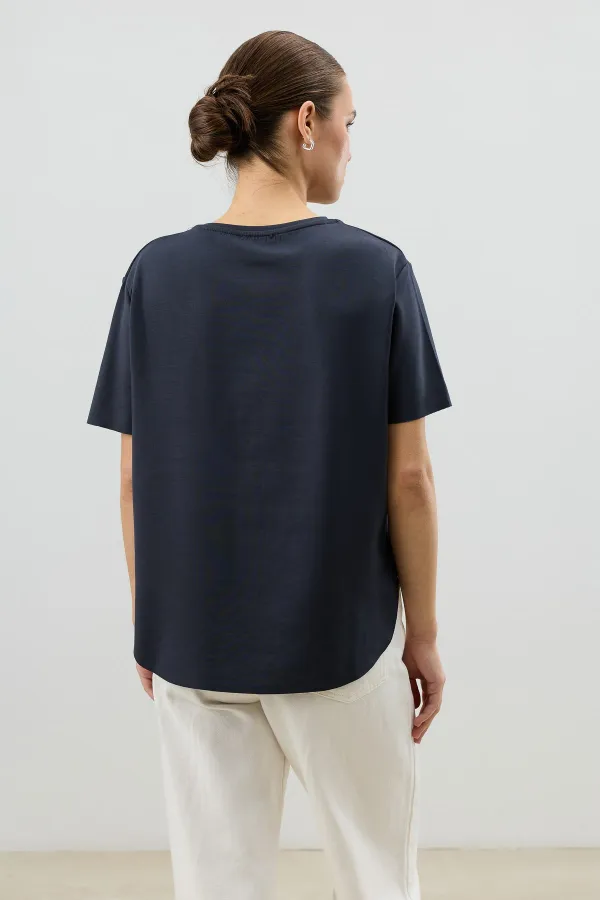 Antioch Lacivert Dökümlü Kadın T-Shirt Antioch Lacivert Dökümlü Kadın T-Shirt