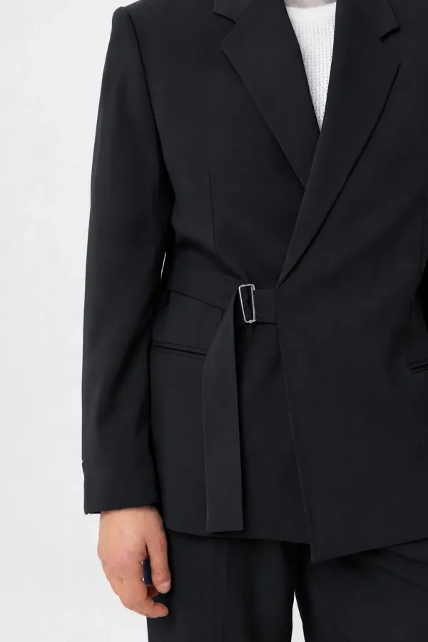 Antioch Koyu Lacivert Kuşaklı Relax Fit Erkek Blazer Ceket Antioch Koyu Lacivert Kuşaklı Relax Fit Erkek Blazer Ceket