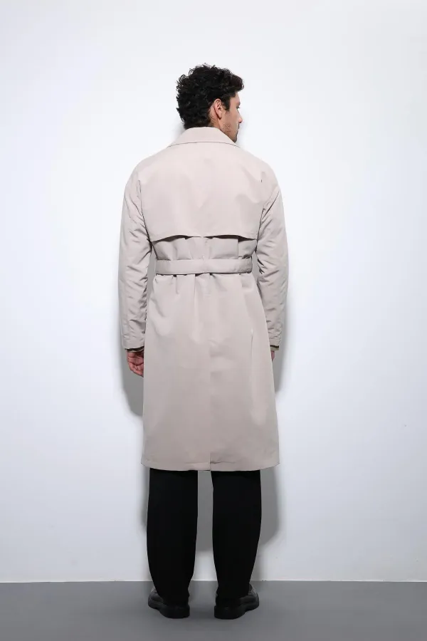 Trench-coat croisé Antioch Stone avec ceinture