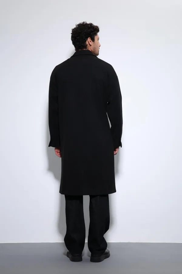 Antioch Black Belted Oversize Men's Coat Antioch Black Belted Oversize Men's Coat