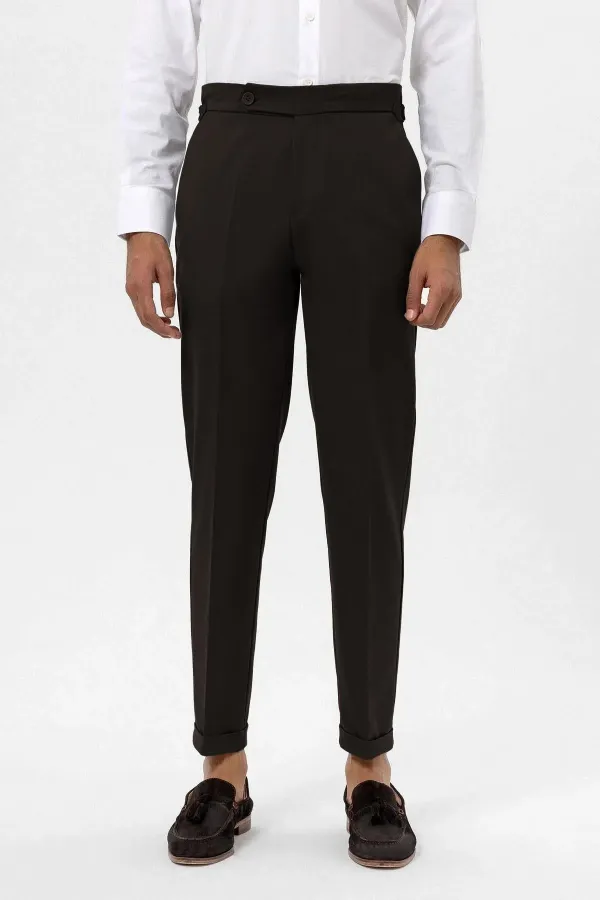 Antioch Kahve Yüksek Bel Regular Fit Erkek Pantolon