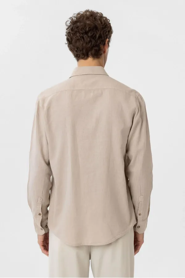 Antioch Beige Linen Blend Men's Shirt
