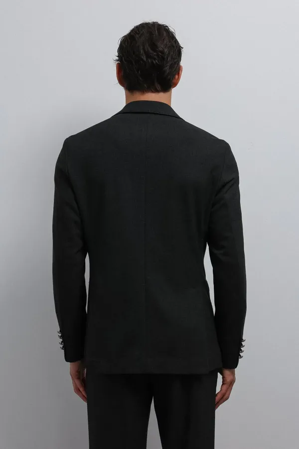 Veste blazer homme Antioch anthracite non doublée à double boutonnage