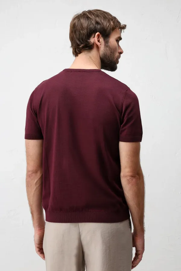 Antioch Bordo Comfort Slim Triko T-Shirt