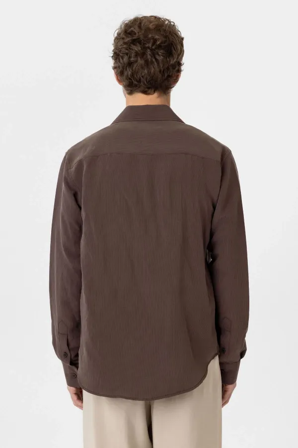 Antioch Kahve Relax Fit Modal Kumaş Erkek Gömlek