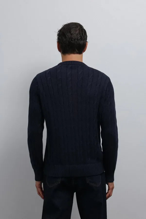 Antioch Navy Textured Knit Men's Sweater