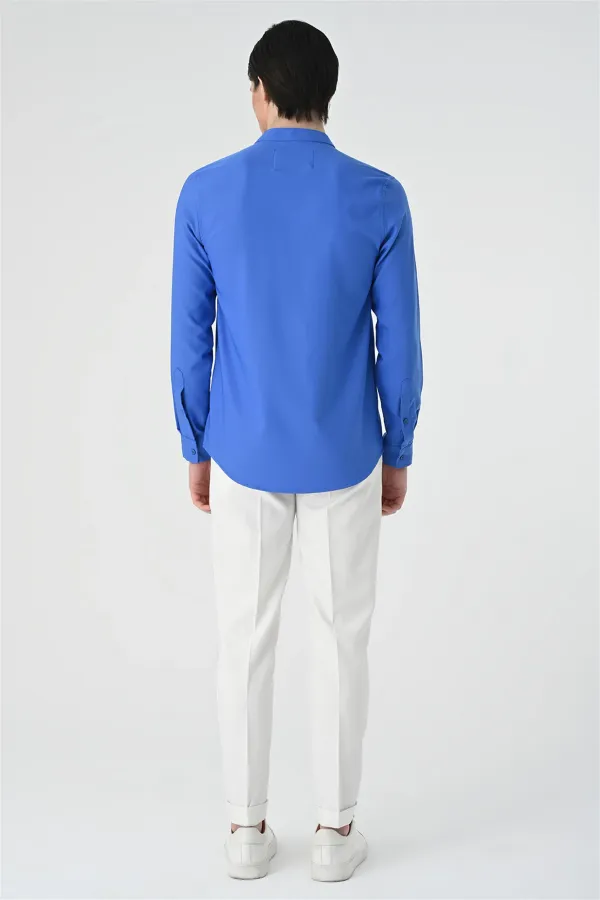 Antioch Saks Regular Fit Mandarin Collar Men's Shirt