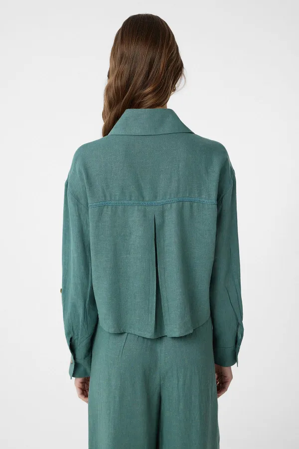 Antioch Yeşil Şeritli Kadın Gömlek