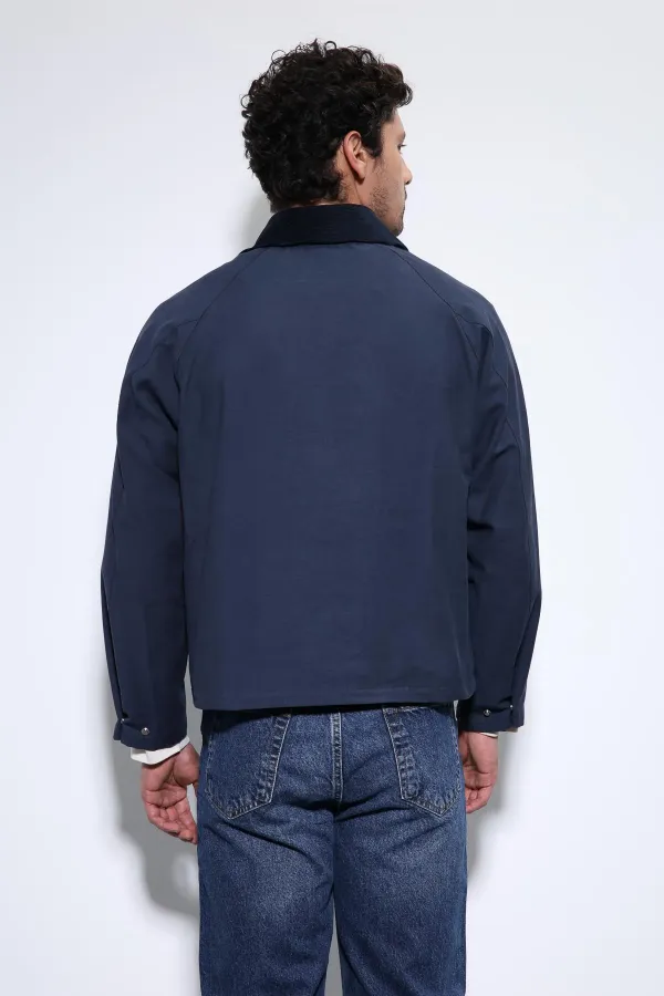 Antioch Lacivert Kontrast Yaka Erkek Ceket